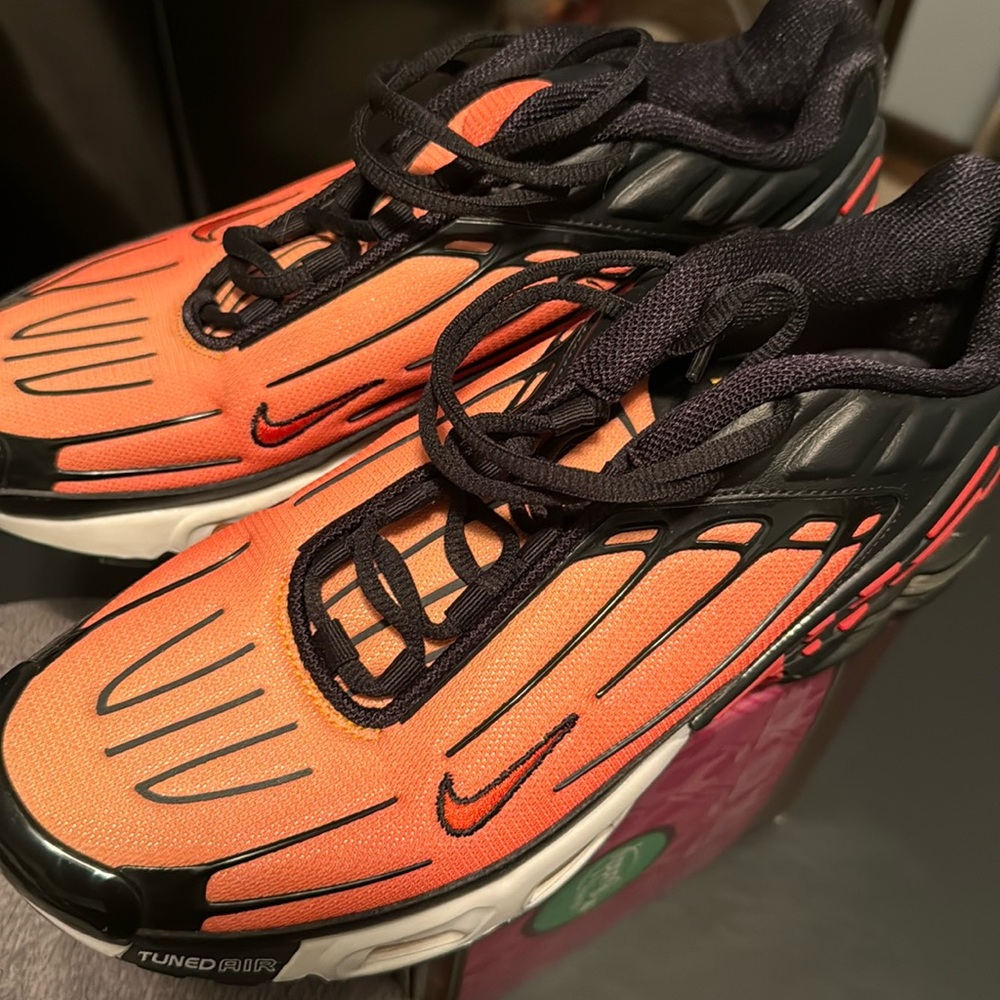 Nike Air Max Plus 3 Orange and Black plus TN 
No rips or tears 
Only worn once